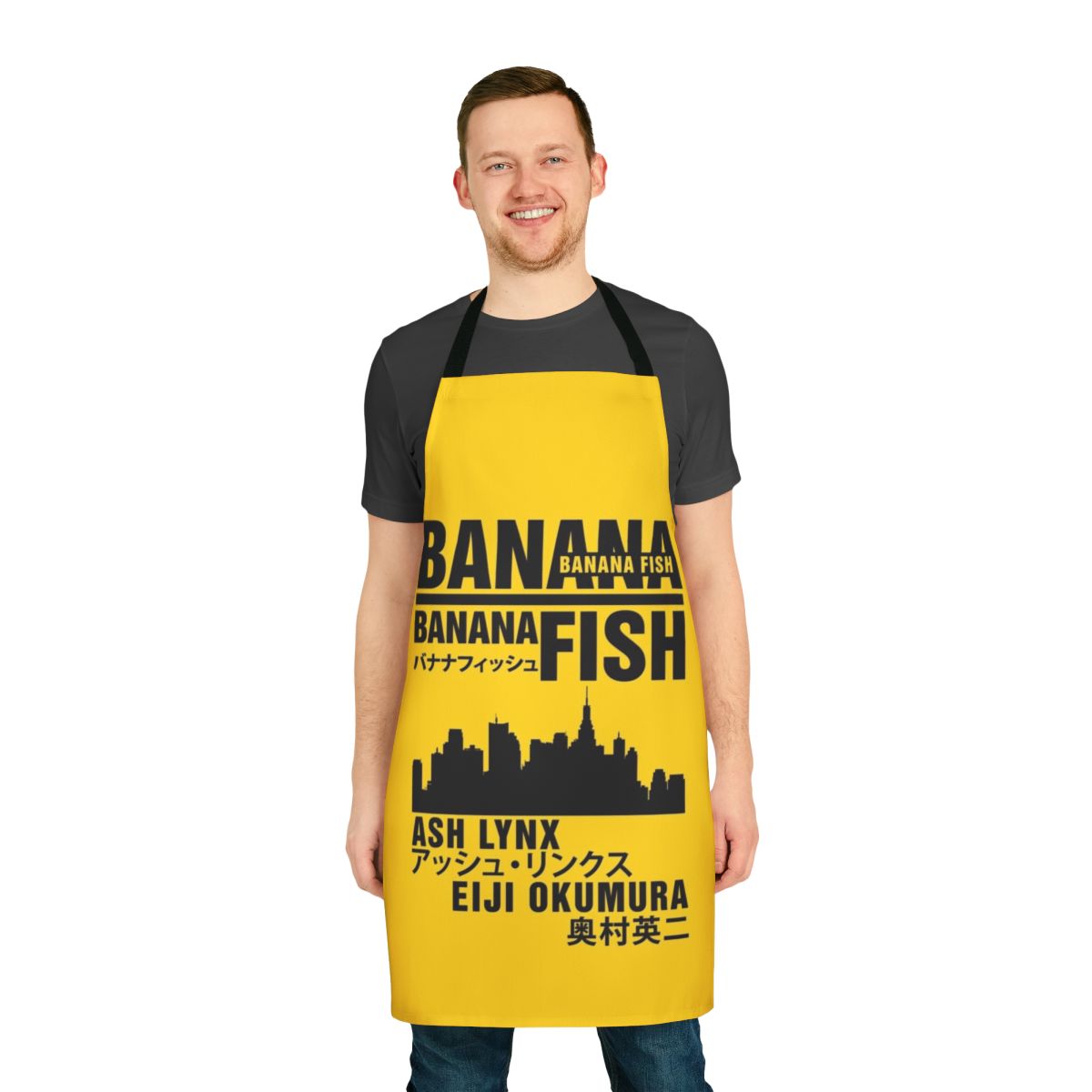 Banana Fish themed apron with anime character designs