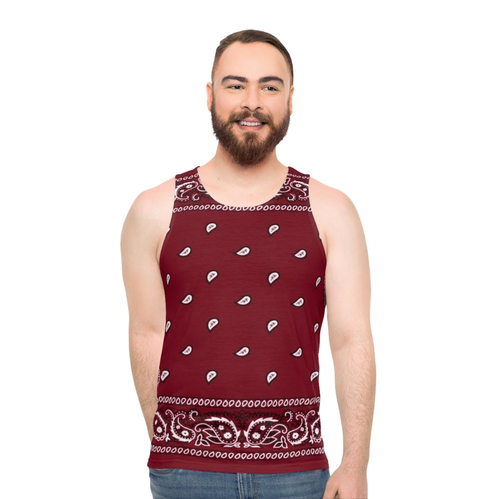 Bandana Burgundy Unisex Tank Top