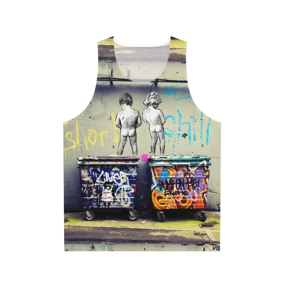 Banksy inspired "Chill The Duck Out" unisex tank top