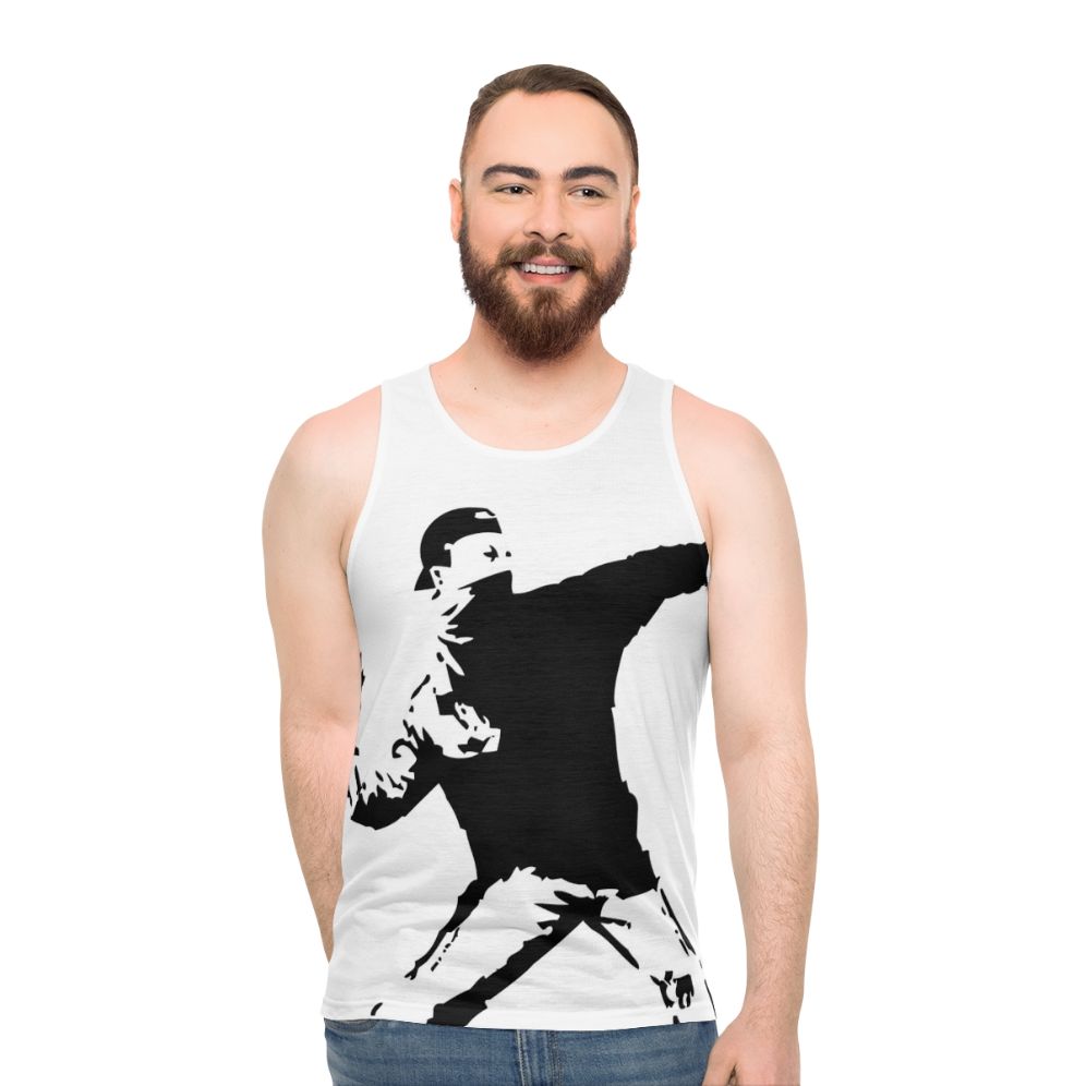 Banksy Flower Thrower Unisex Tank Top