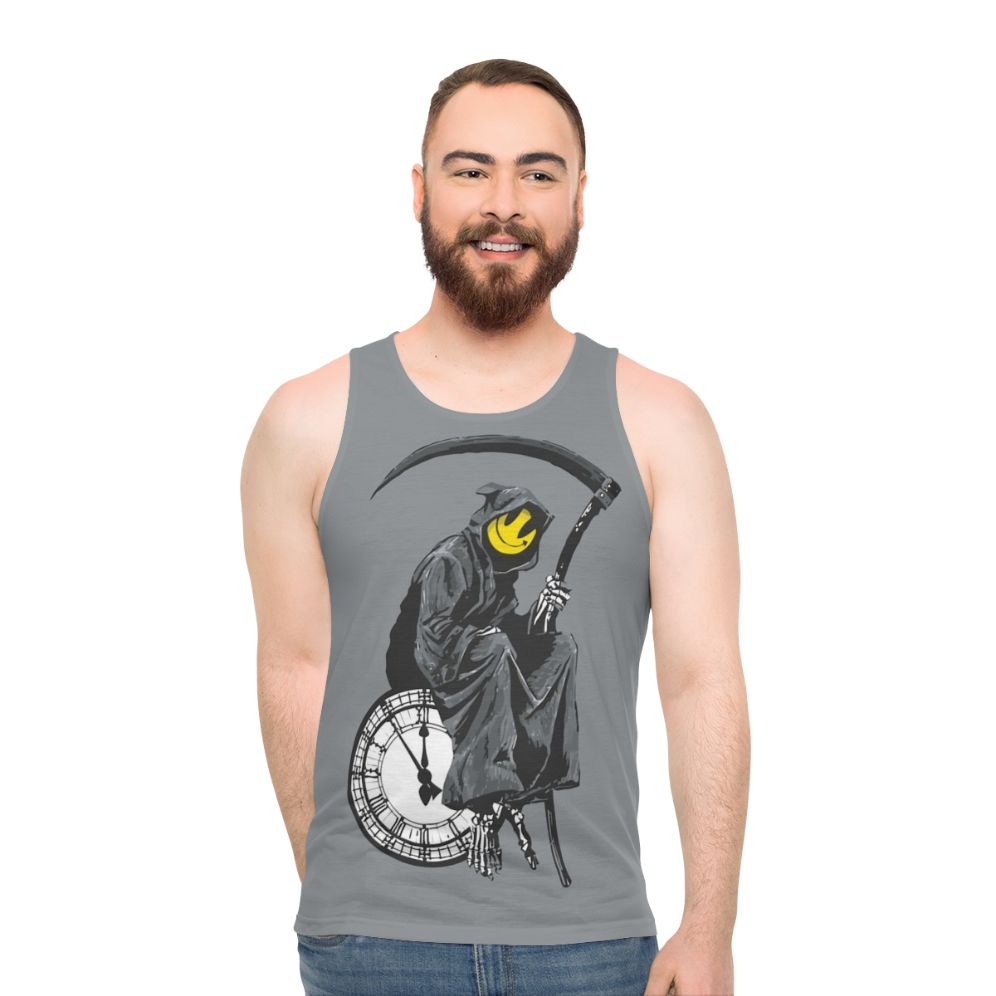 Banksy Grim Reaper Clock Unisex Tank Top