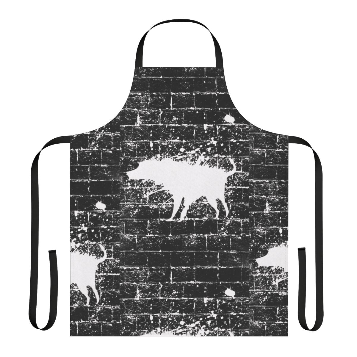 Banksy-inspired graffiti style apron with a splash dog graphic