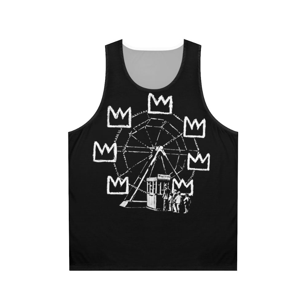 Banksy Inspired Unisex Tank Top with Wheel Design