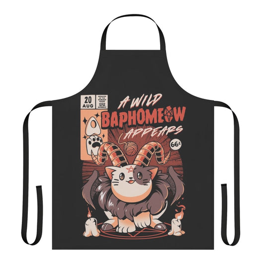 Baphomeow Cat Apron - Goth and Occult Inspired Kitchen Accessory