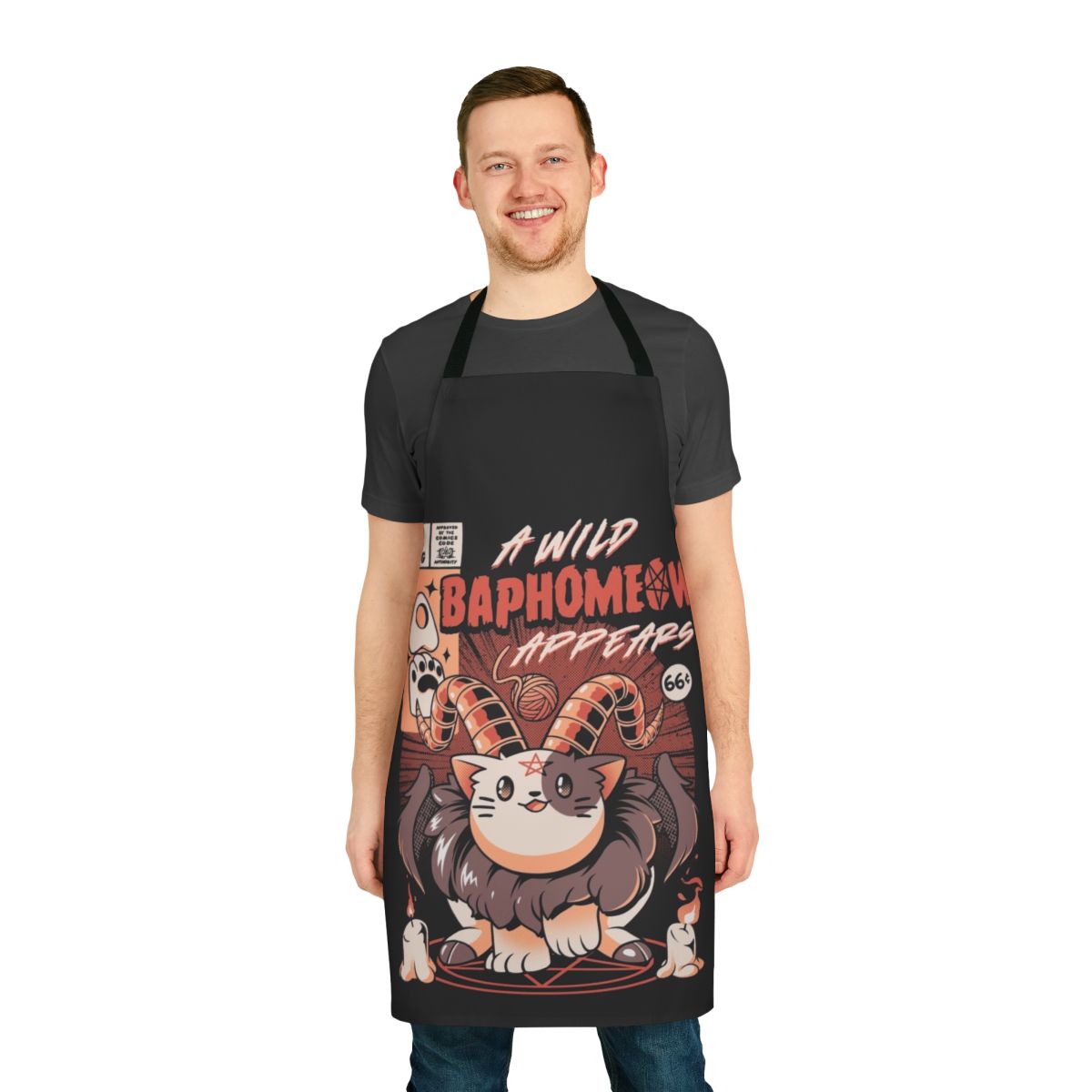 Baphomeow Cat Apron - Goth and Occult Inspired Kitchen Accessory