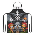 Baphomet devil tarot card design on a vintage-style apron
