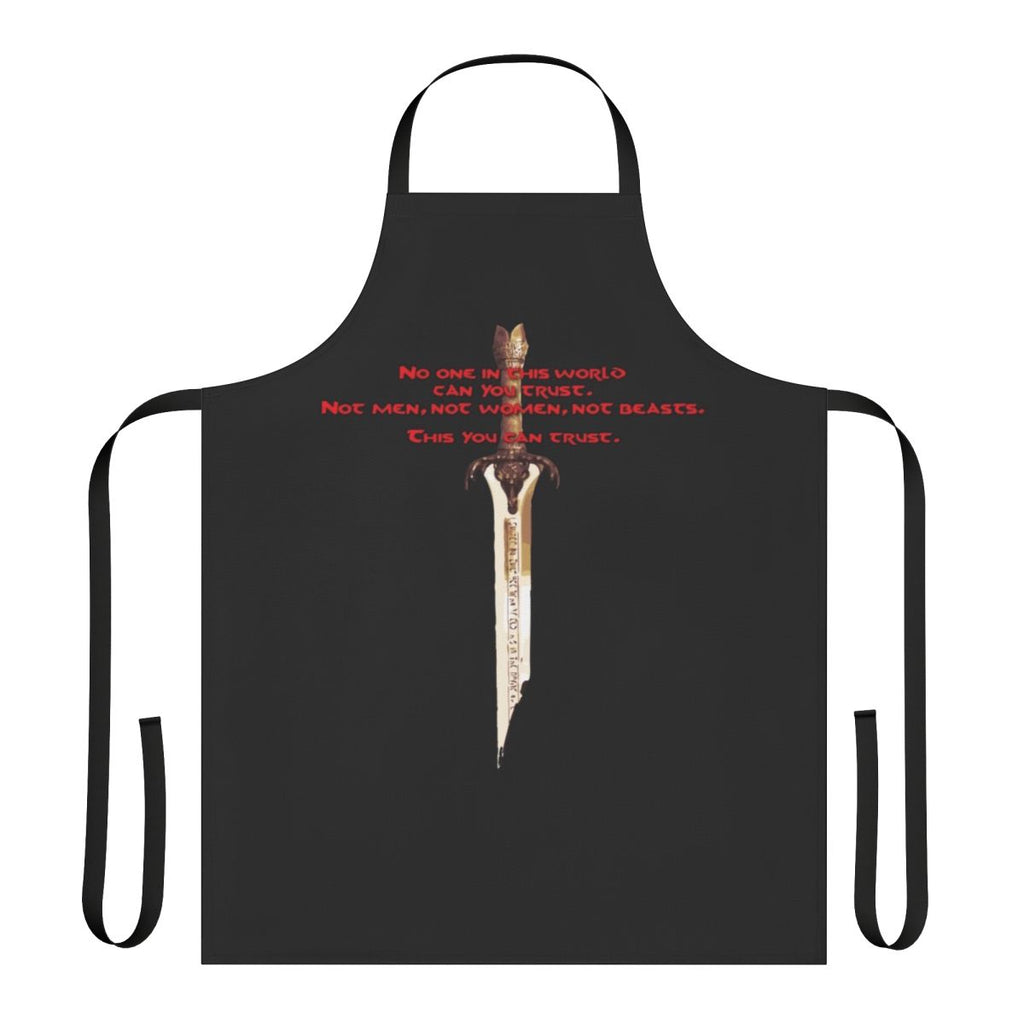 Barbarian-themed apron with Crom design, ideal for fantasy and kitchen enthusiasts