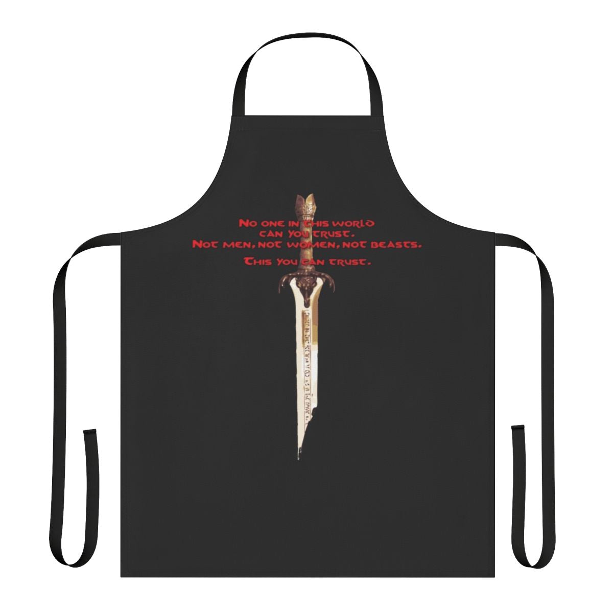Barbarian-themed apron with Crom design, ideal for fantasy and kitchen enthusiasts