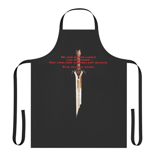 Barbarian-themed apron with Crom design, ideal for fantasy and kitchen enthusiasts