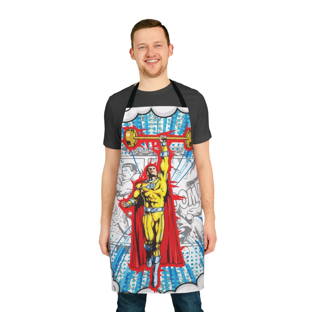 Barbell Gym Superhero Muscle Apron - Stylish Cooking Apron for Fitness Enthusiasts