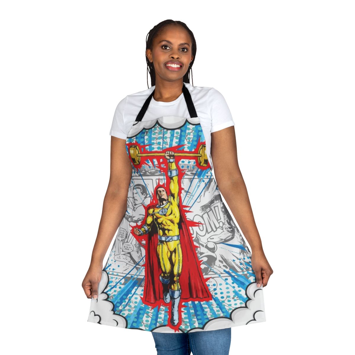 Barbell Gym Superhero Muscle Apron - Stylish Cooking Apron for Fitness Enthusiasts