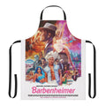 Barbenheimer-inspired apron featuring retro design and nuclear explosion imagery