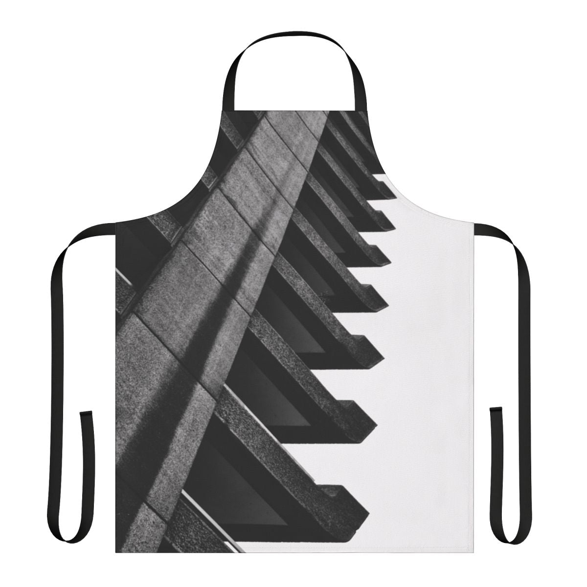 Barbican-inspired apron with a bold, brutalist design