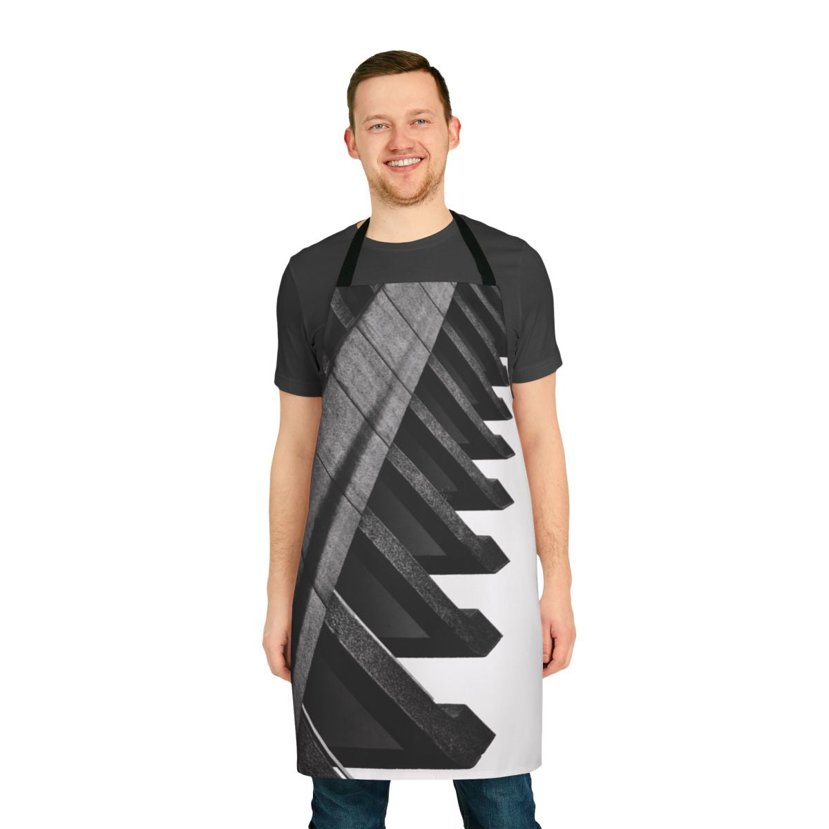 Barbican-inspired apron with a bold, brutalist design