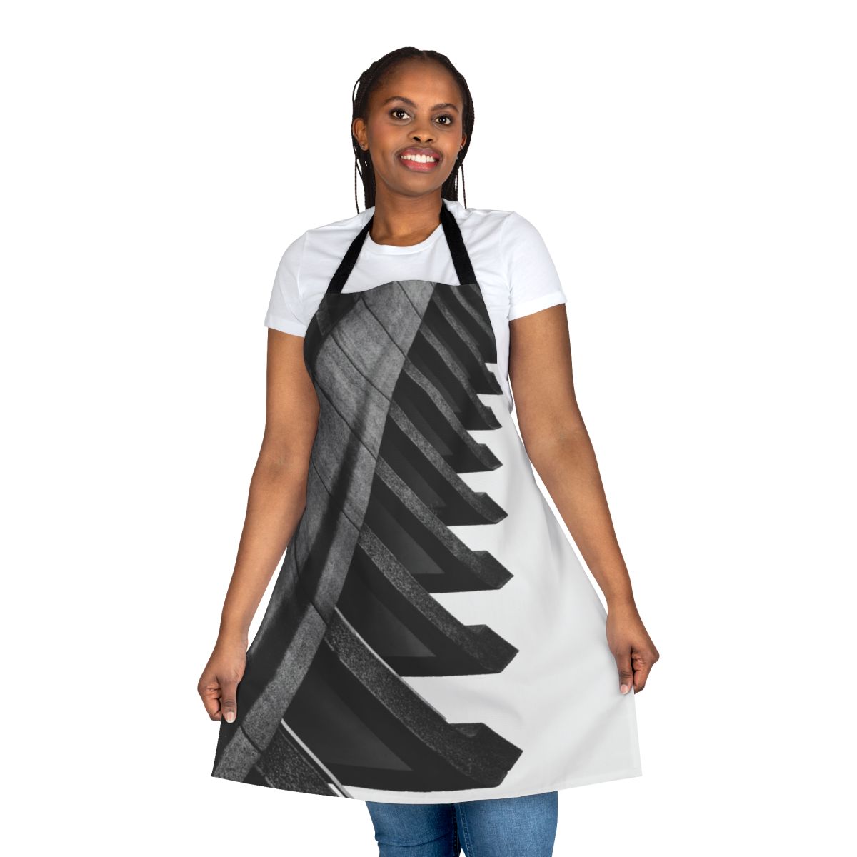 Barbican-inspired apron with a bold, brutalist design