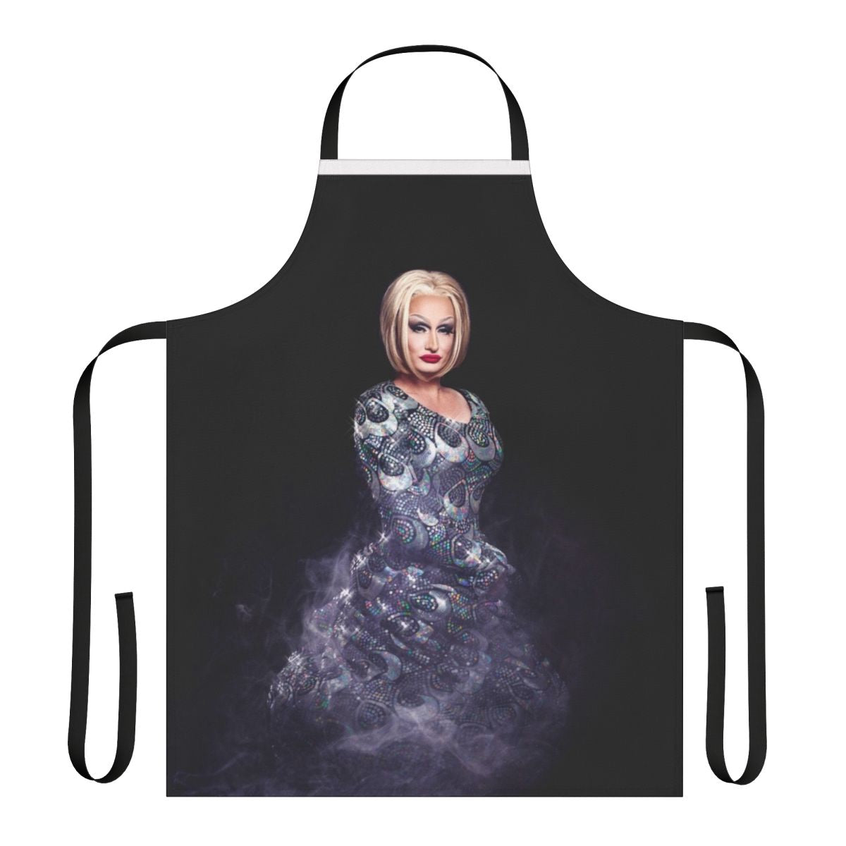 Colorful, Barbie-inspired drag queen style barbecue apron