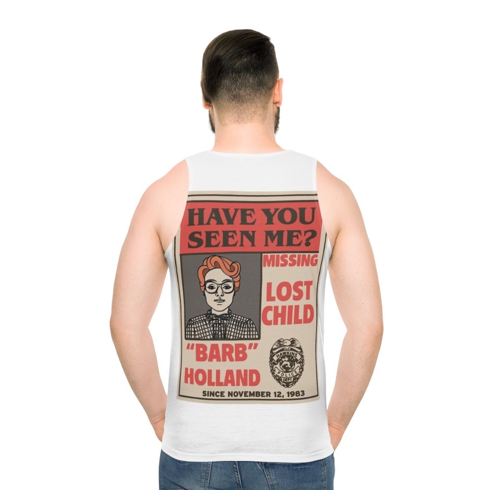 Barb's missing poster unisex tank top from Stranger Things