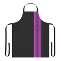 A black apron with a barcode design inspired by the Kamen Rider Decade superhero series.