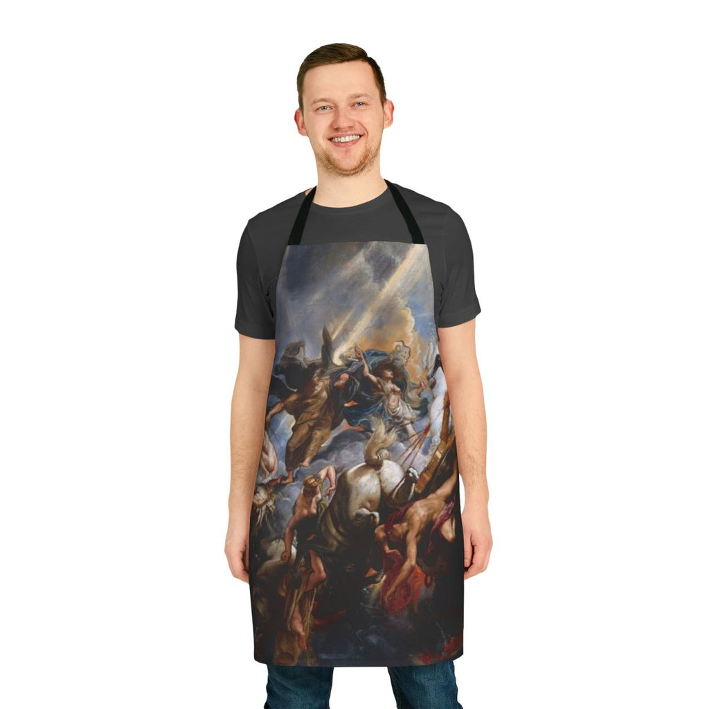 Apron featuring a baroque-style painting of the mythological figure Phaeton by the artist Peter Paul Rubens.