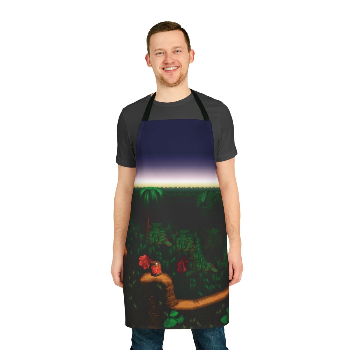 Barrel Cannon Canyon inspired apron for Donkey Kong fans
