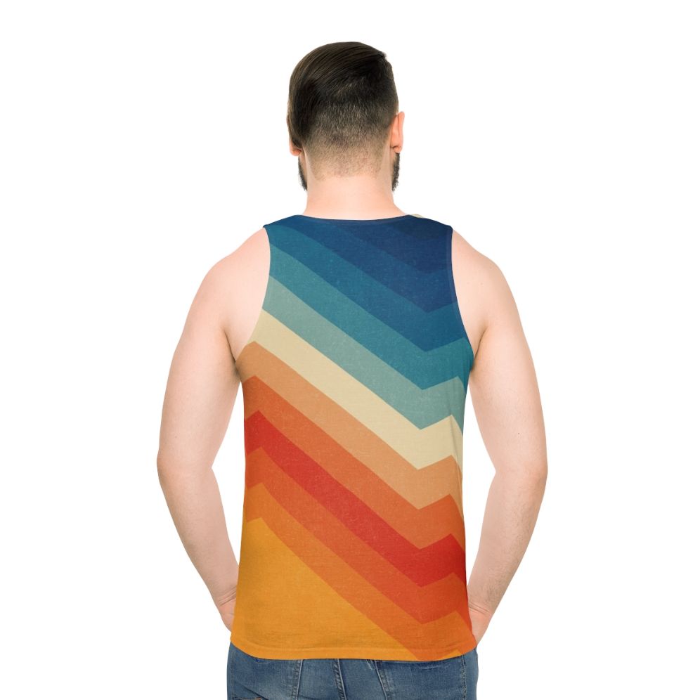 Unisex Barricade tank top with bright geometric abstract pattern