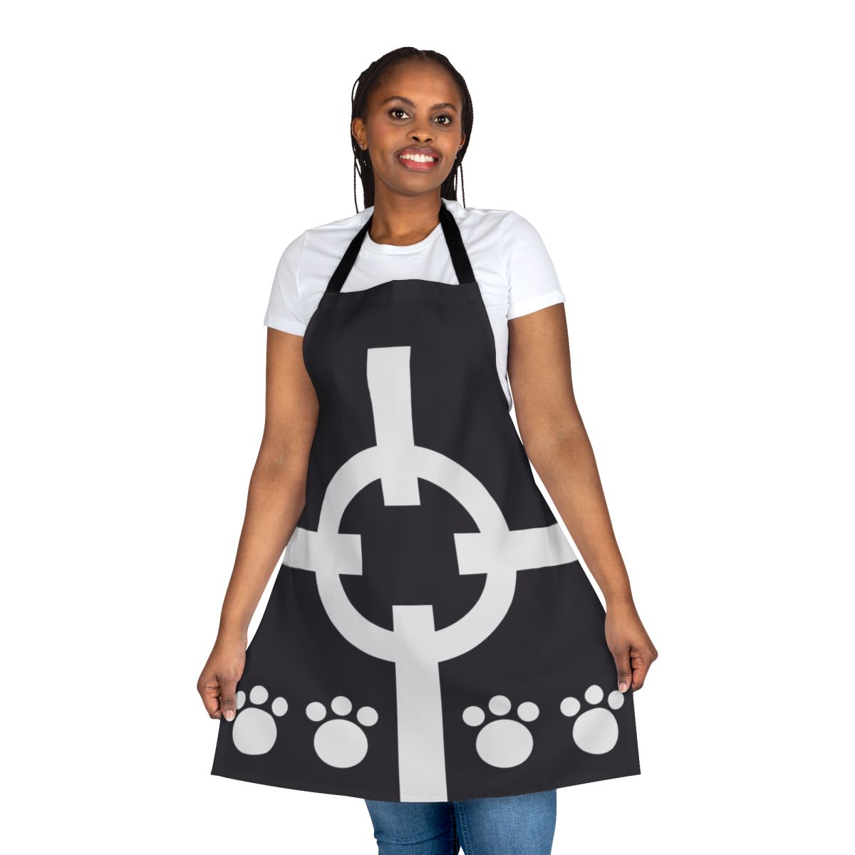 Bartholomew Kuma-inspired anime apron with a dark paw design