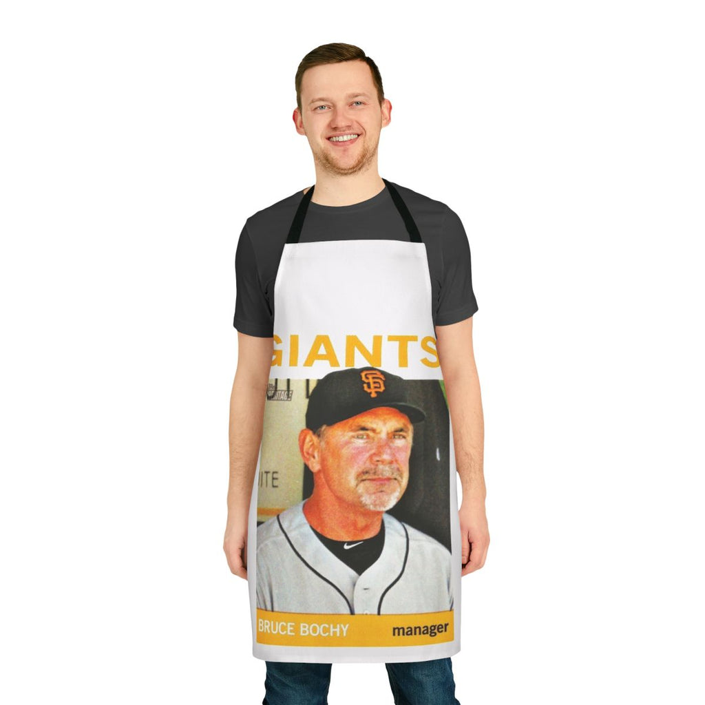 Bruce Bochy Tribute Apron featuring the San Francisco Giants logo and colors