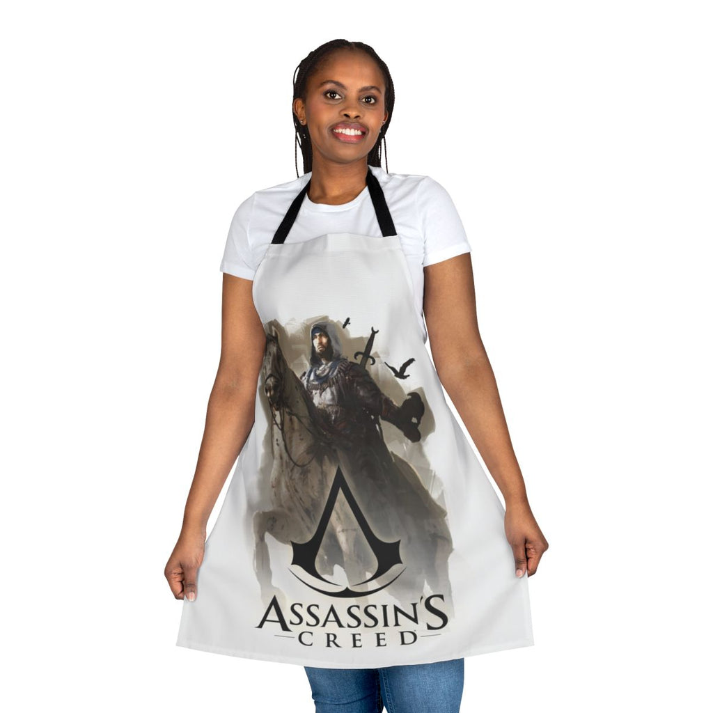 Stylized apron featuring the character Basim Ibn Ishaq from the Assassin's Creed Mirage video game