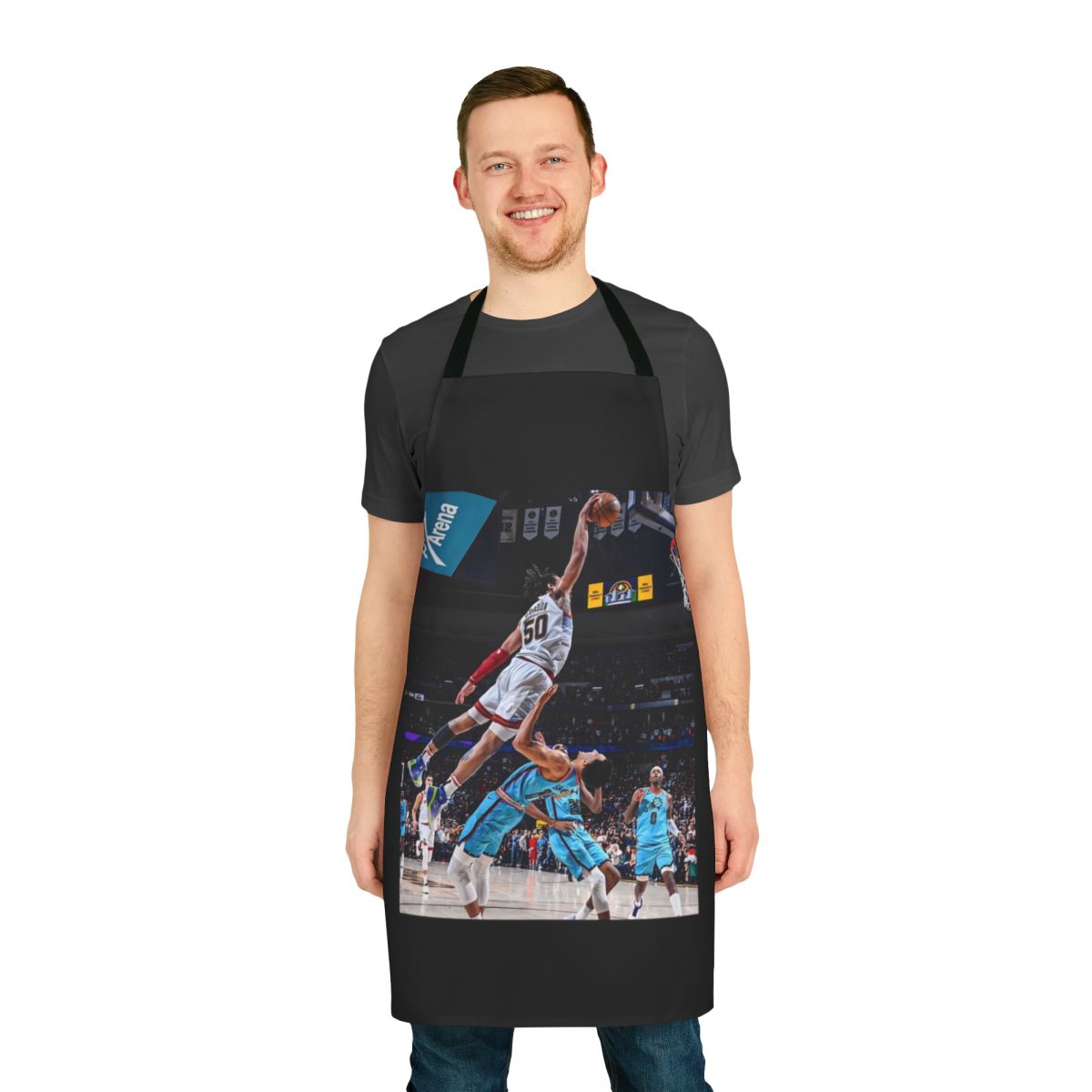 Basketball fanart apron featuring a dunk by NBA player Aaron Gordon
