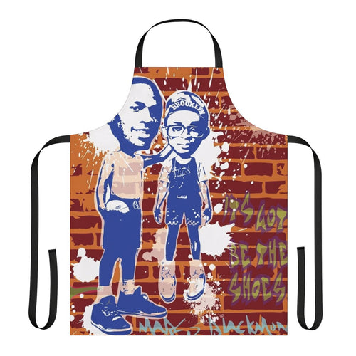Basketball-Inspired Celebrity Apron with Michael Jordan, Nike, and Spike Lee Imagery