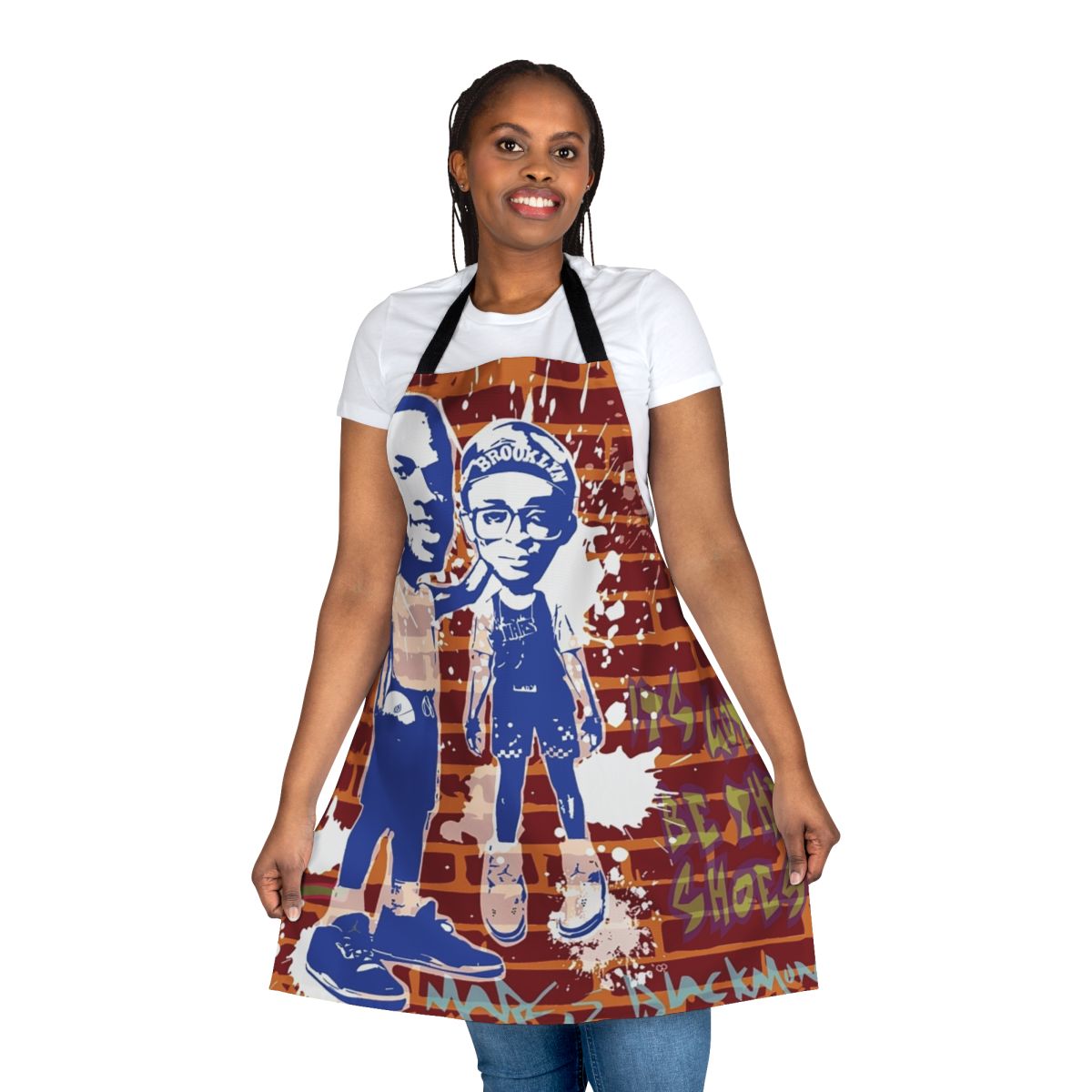 Basketball-Inspired Celebrity Apron with Michael Jordan, Nike, and Spike Lee Imagery