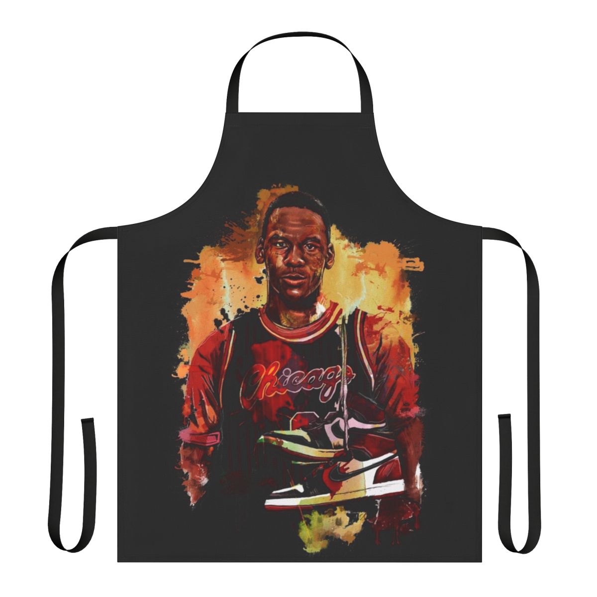 Basketball-themed kitchen apron with sneaker design