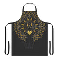Bastet-Inspired Egyptian Goddess Apron with Feline Deity, Golden Mandala, and Eye of Ra Symbols