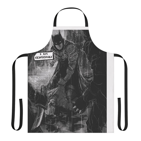 Bat-Inspired Superhero Apron with Comic Book Art Design