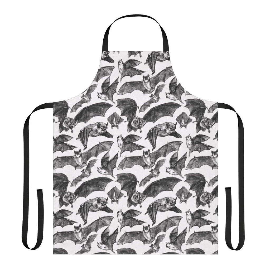 Bat pattern apron with flying bats and nature-inspired design