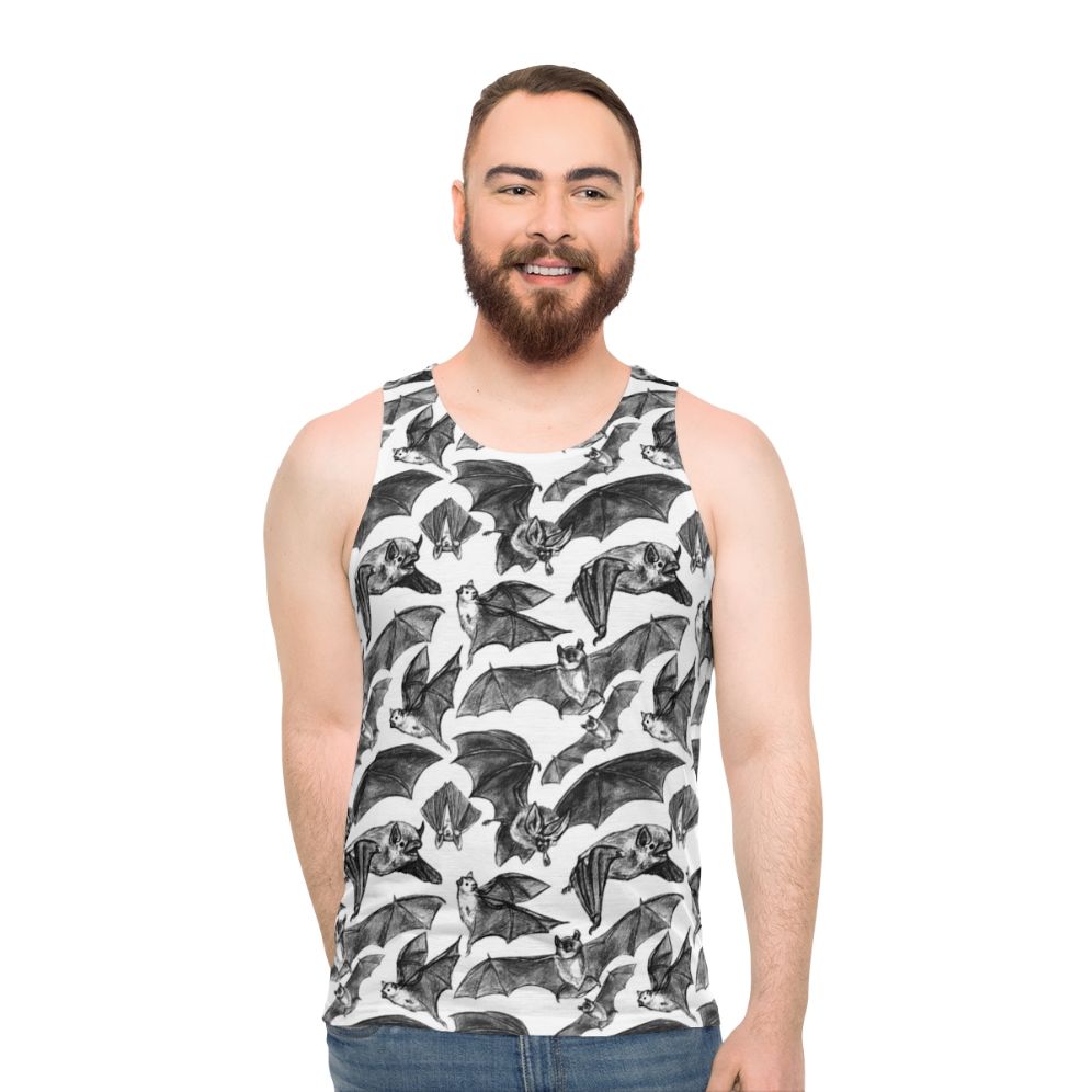 Bat pattern unisex tank top