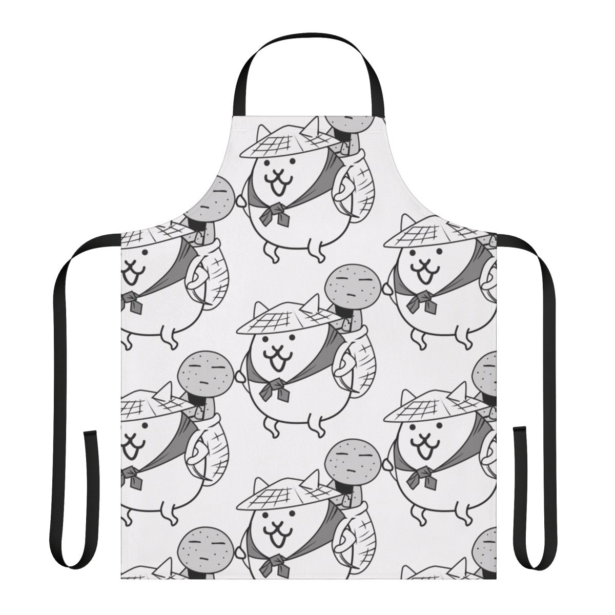 Stylish apron featuring the ultra-rare Jizo cat from the popular mobile game Battle Cats