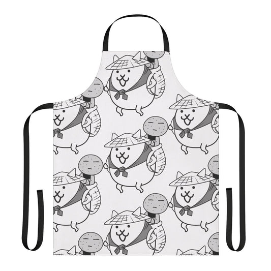 Stylish apron featuring the ultra-rare Jizo cat from the popular mobile game Battle Cats