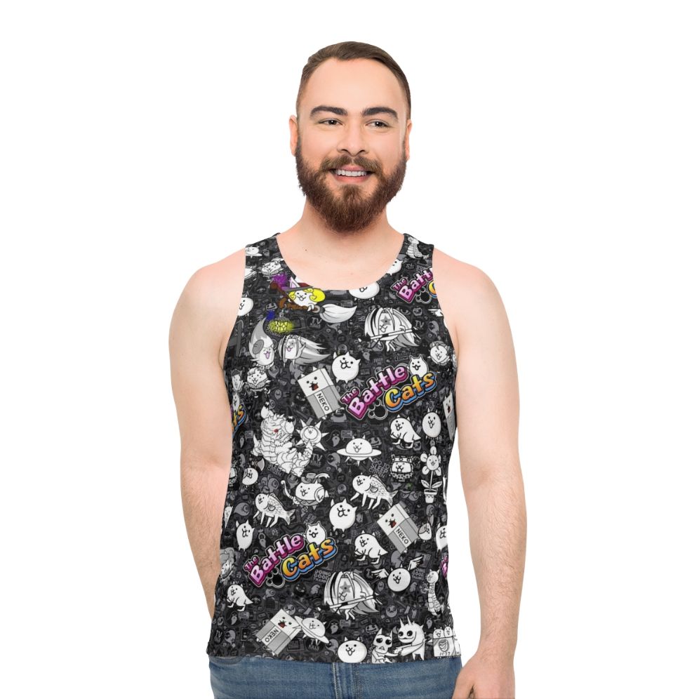 Battle Cats Unisex Tank Top with Cute Anime Style Cats