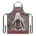 A stylish, battle-inspired apron featuring a dark, futuristic design with elements from the Nier Automata and Drakengard game series.