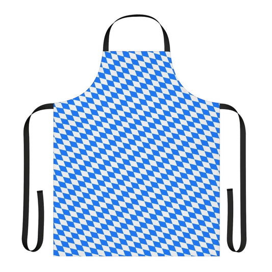 Bavarian blue and white diamond pattern apron