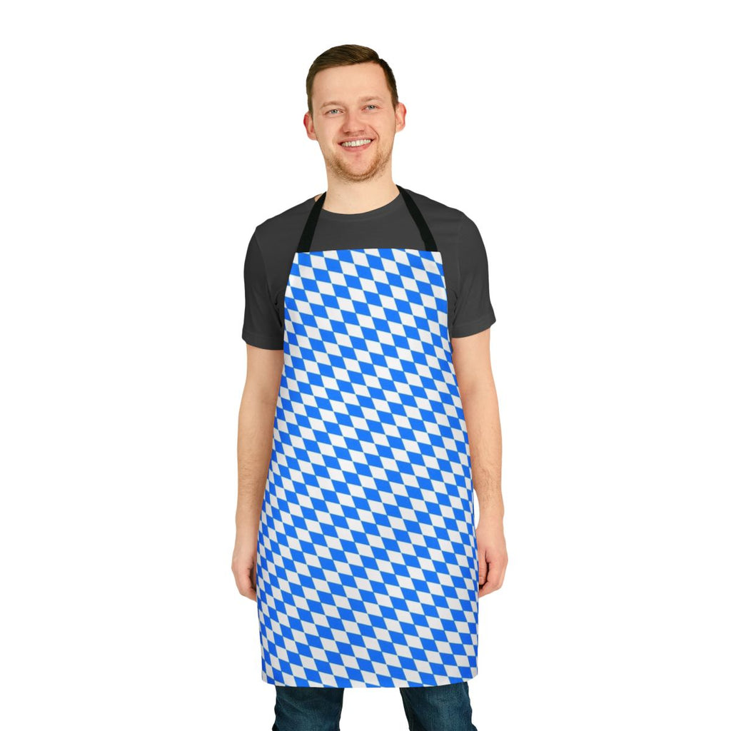 Bavarian blue and white diamond pattern apron