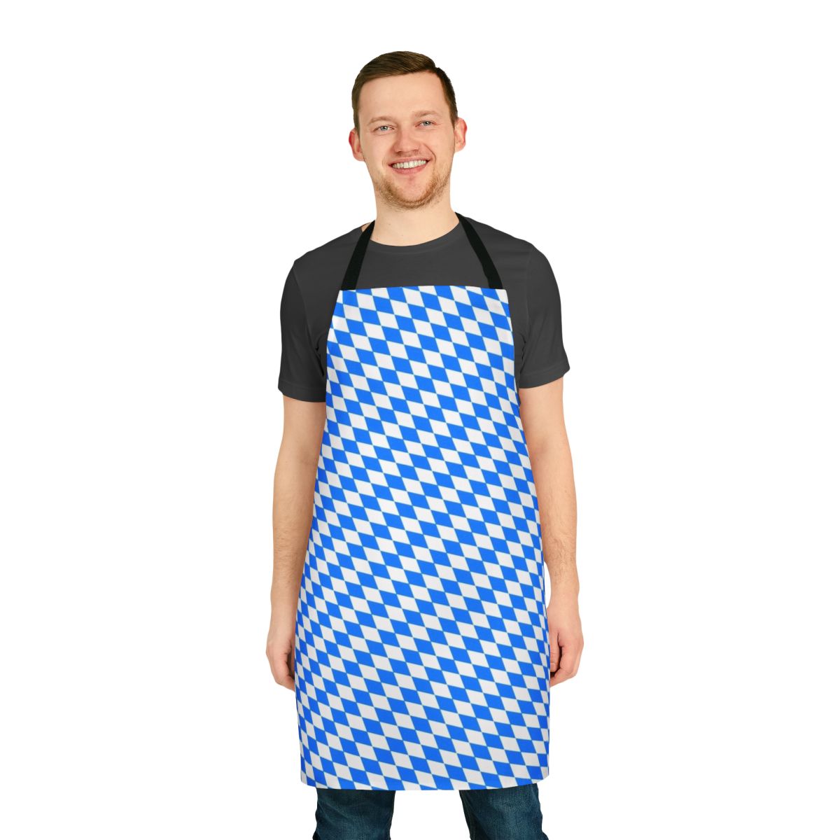Bavarian blue and white diamond pattern apron