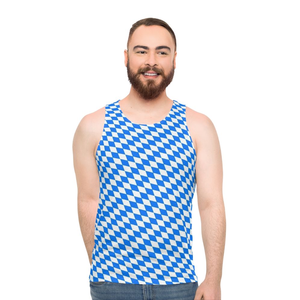 Bavarian diamond pattern unisex tank top