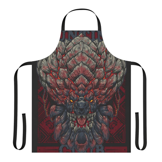 Bazel Inspired Hunting Club Apron with gaming and monster motifs