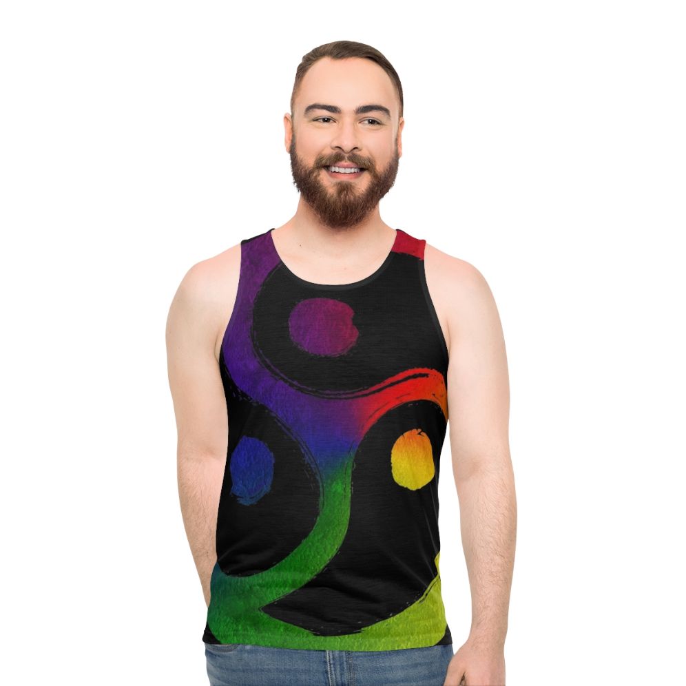 Unisex BDSM Triskelion LGBT Pride Rainbow Tank Top