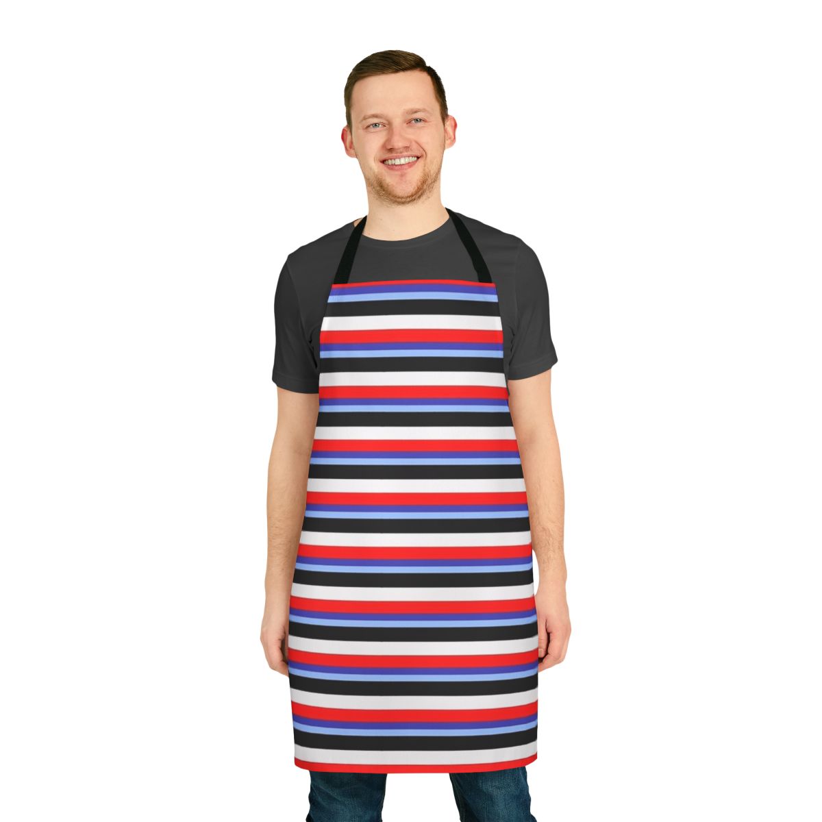 Be More Chill inspired apron with the Squip logo and Jeremy Heere silhouette