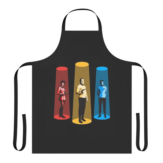 Stylish star trek inspired apron with "Beam Me Up Scotty" design
