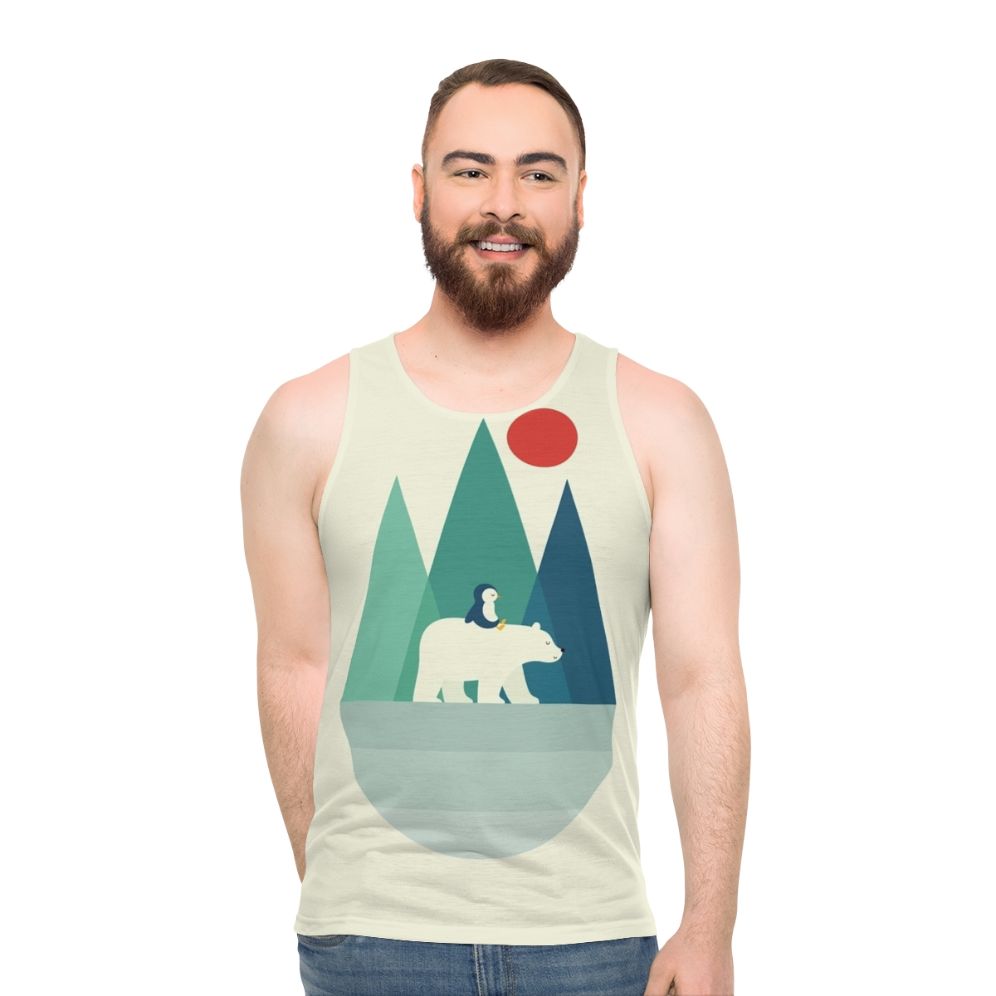 Unisex bear geometric tank top