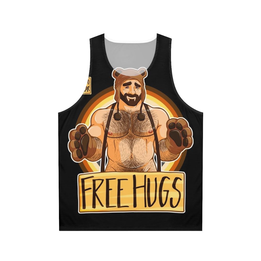Unisex bear pride tank top with rainbow design
